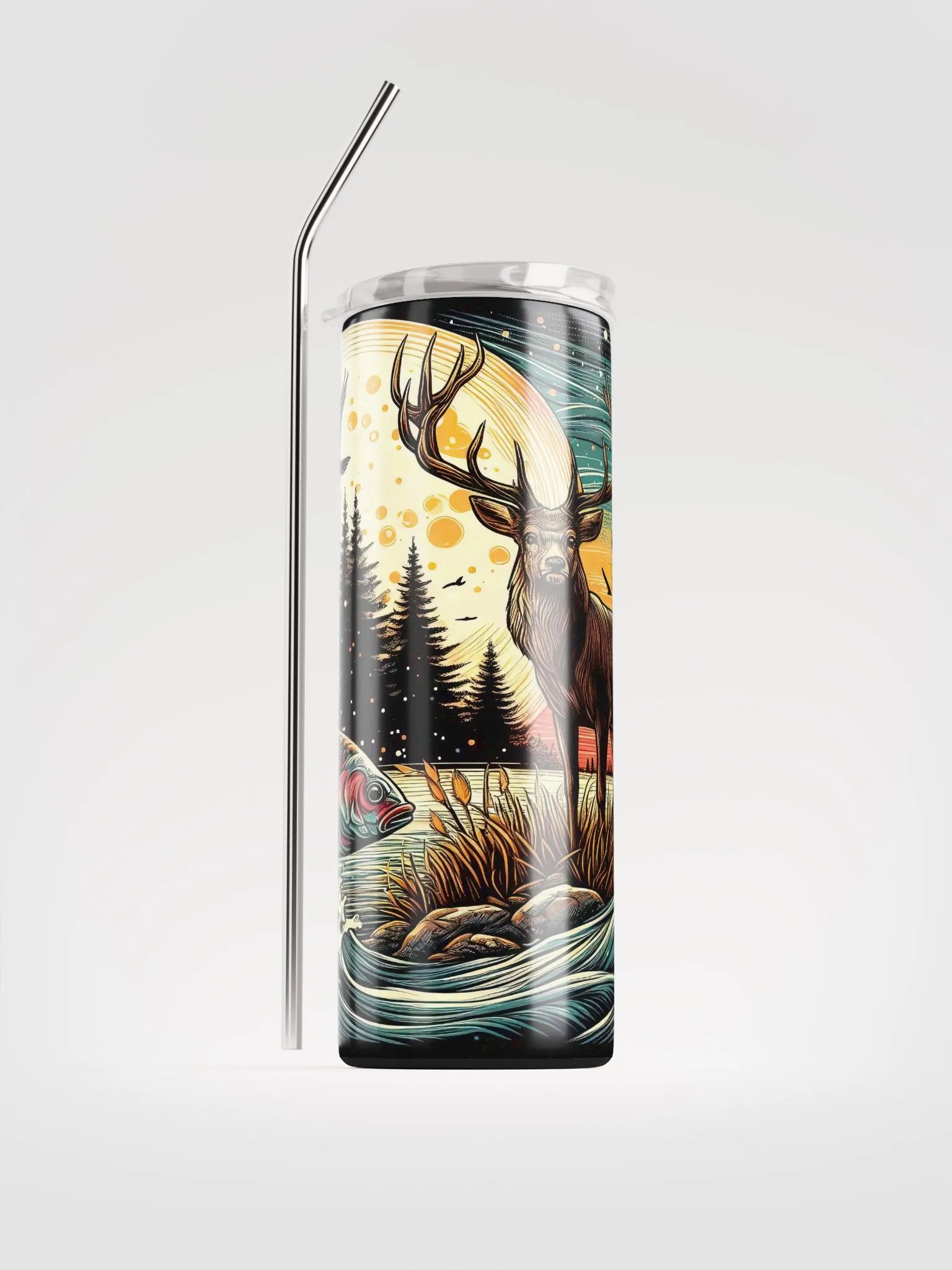 Moonlit Stag Stainless Steel Tumbler product image (2)