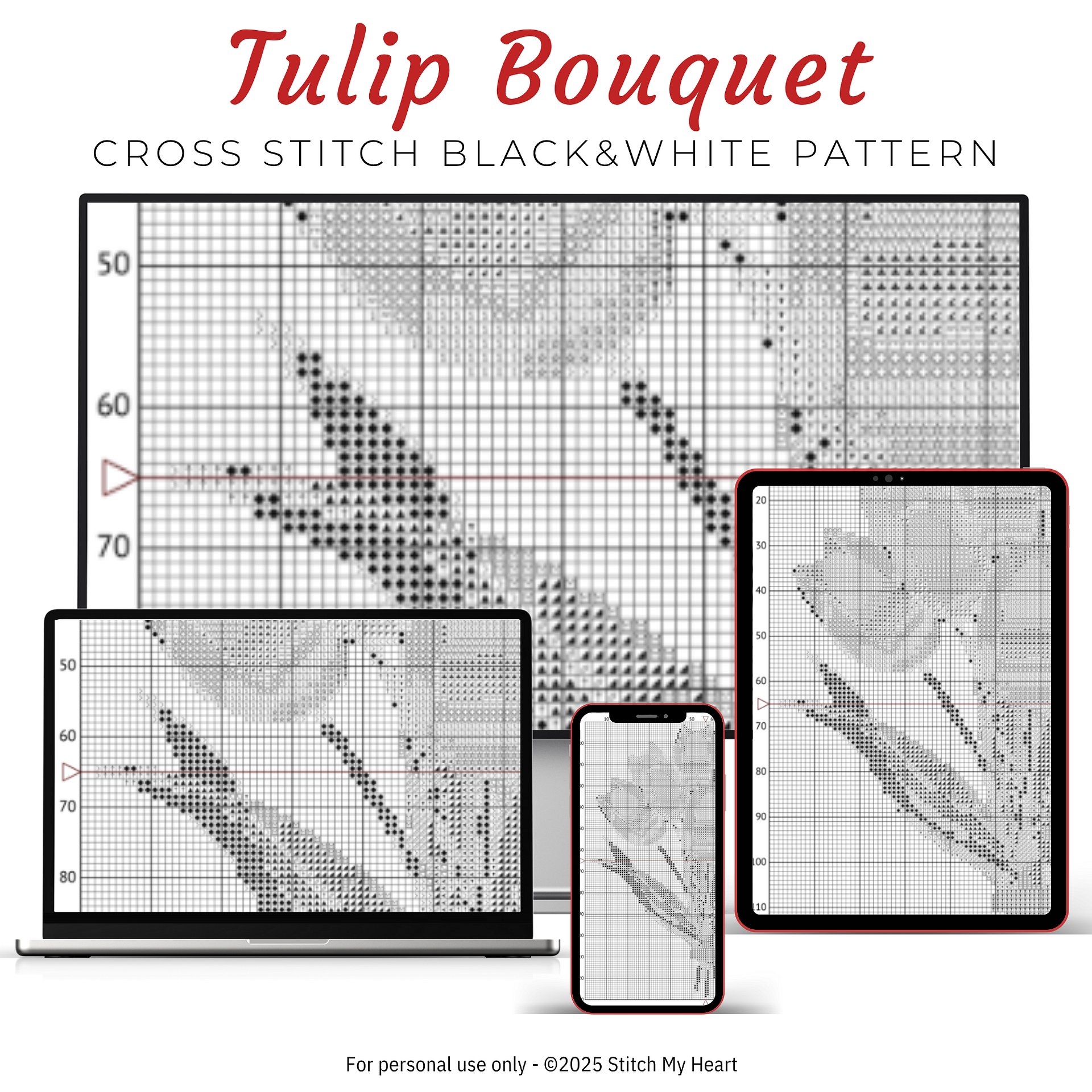 Tulip Bouquet Cross Stitch Pattern product image (4)