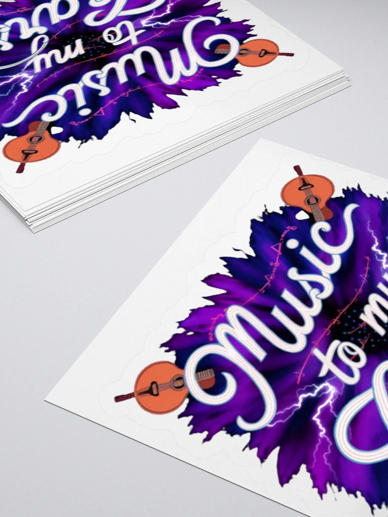 Music to My Ears | Abstract Music Sticker | Guitars & Headphones | Kiss Cut Vinyl product image (4)