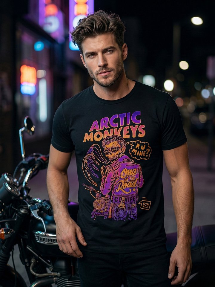 Arctic Monkeys One for the Road Graphic Tee | R U Mine Skeleton Dark Art | AM Era Collector Shirt product image (1)