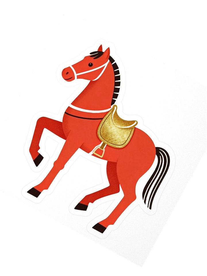 Horse gold prosperous Custom Vinyl Kiss Cut Stickers product image (2)
