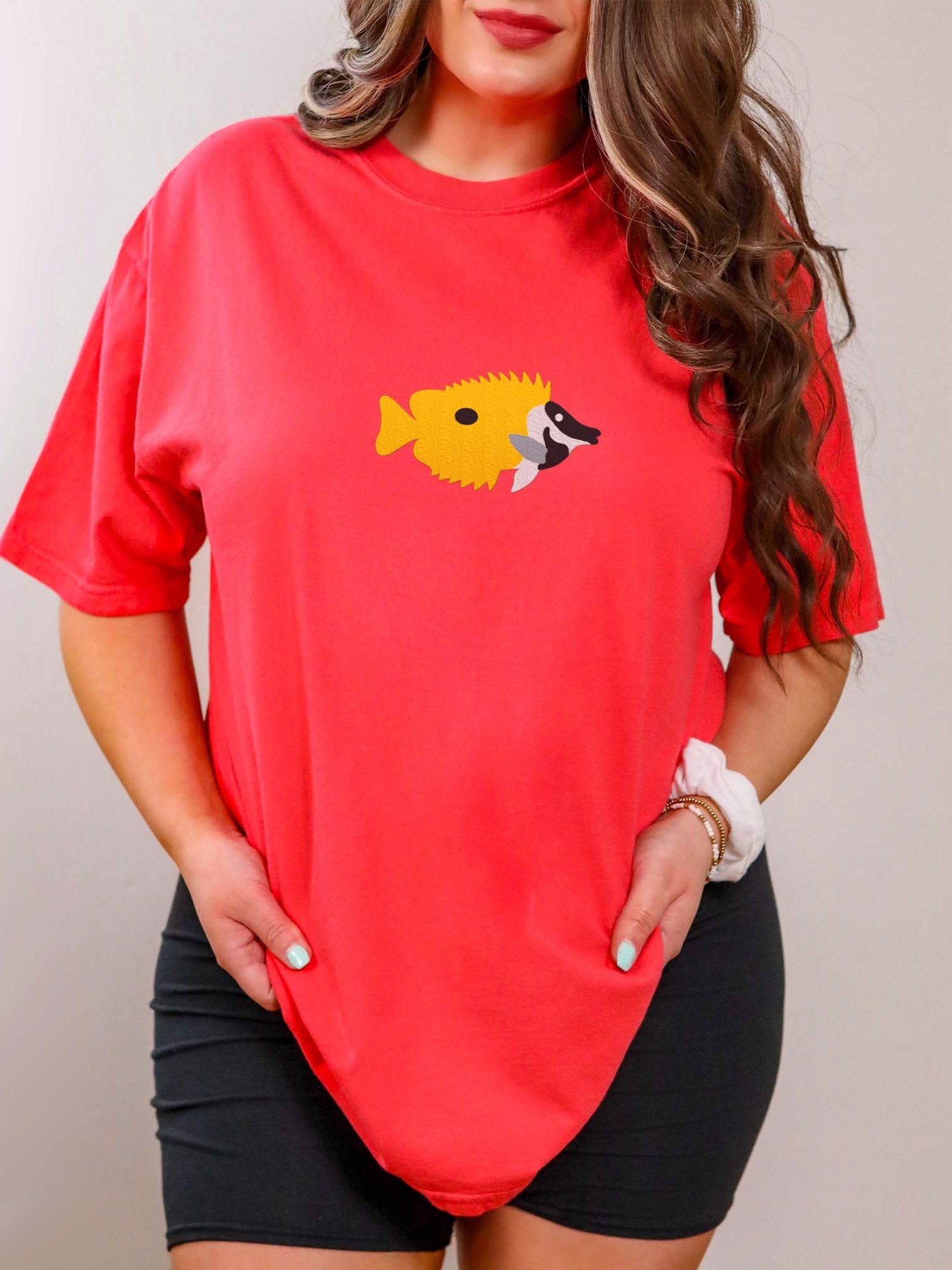 Foxface Rabbitfish Premium T-Shirt (Embroidered) for Reef and Marine Aquarium Lovers product image (2)