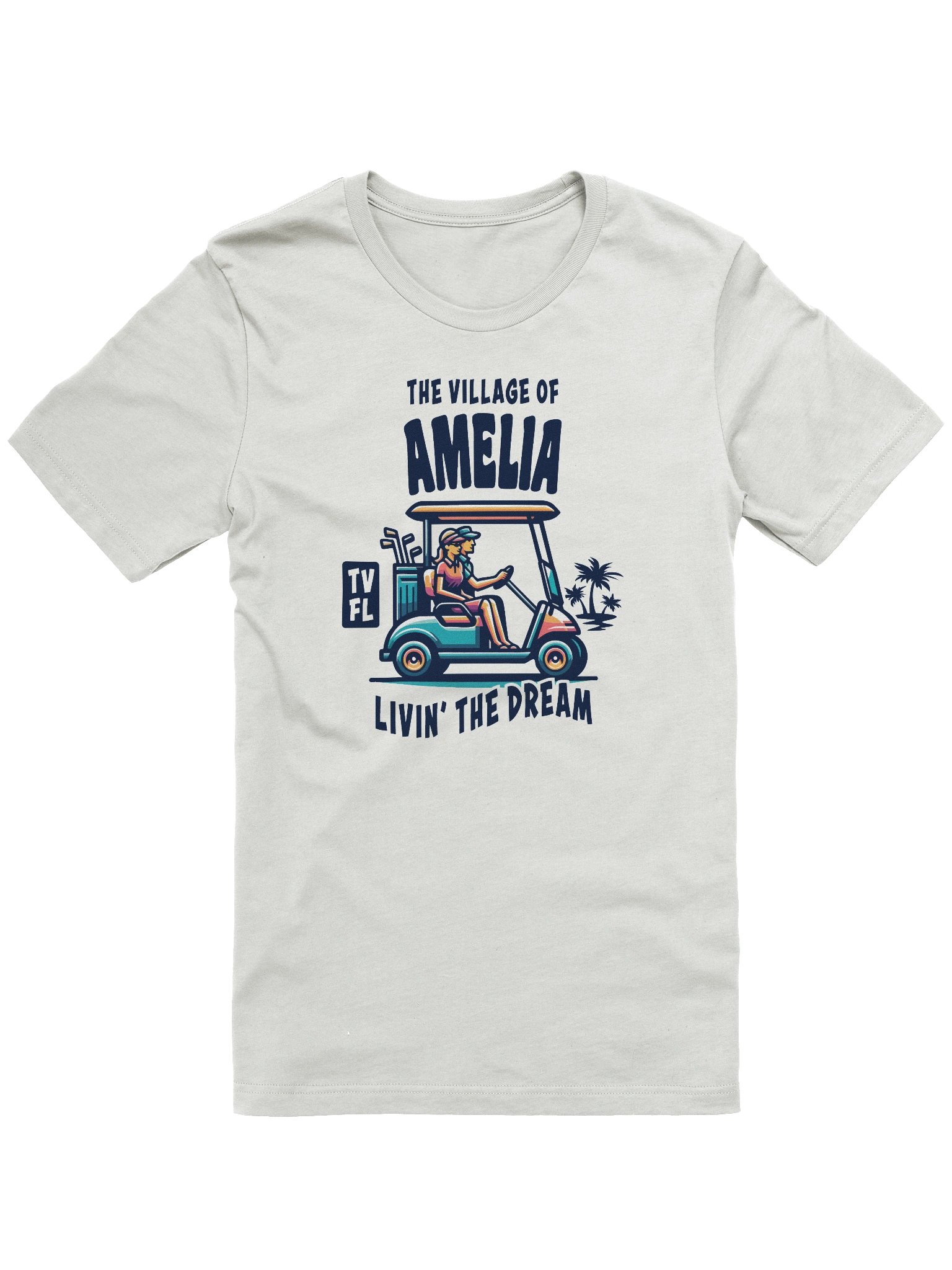 The Village of Amelia TV FL Golf Cart Design T-Shirt product image (7)
