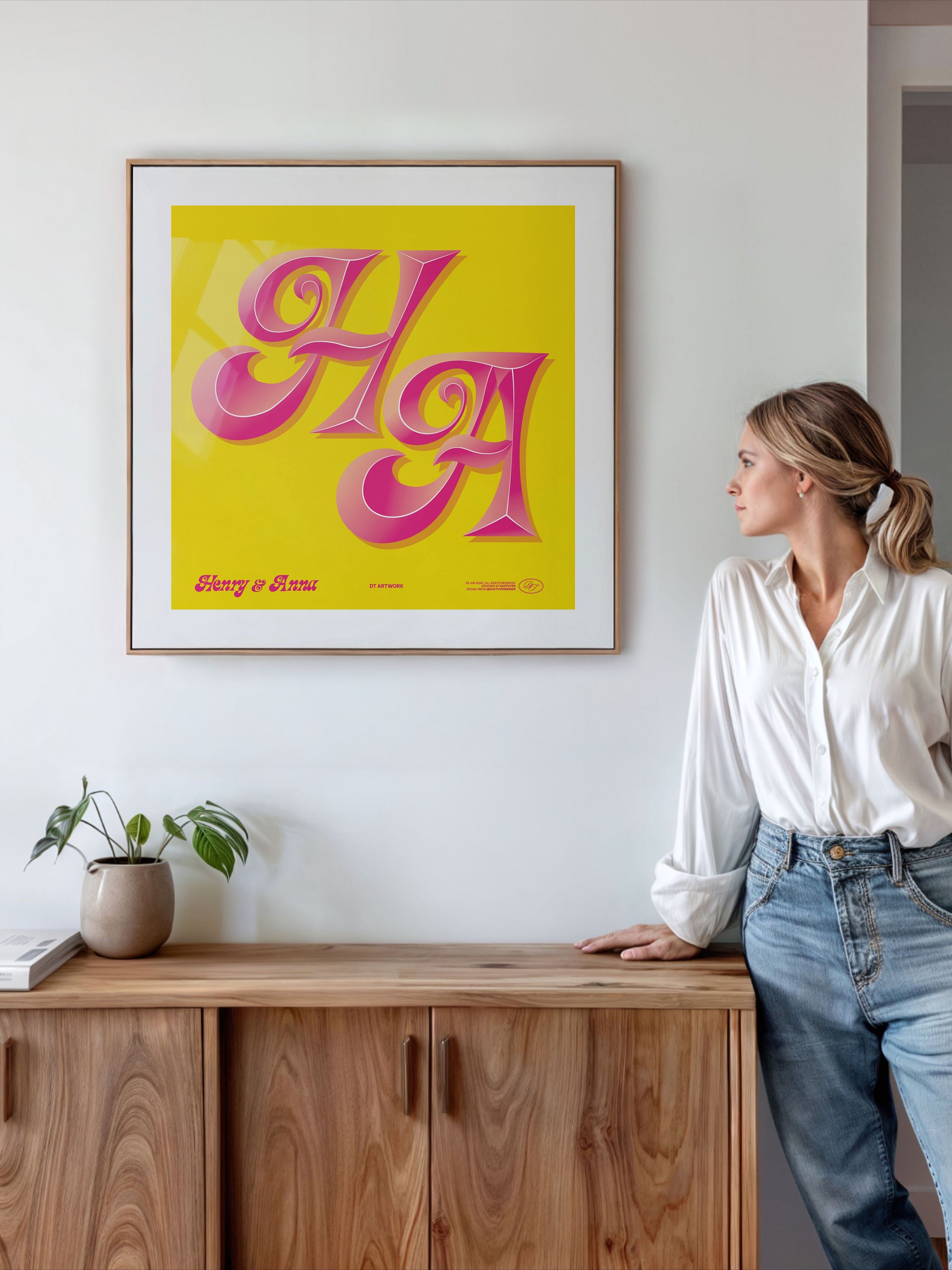 Custom Retro Name Letter Art Print product image (9)