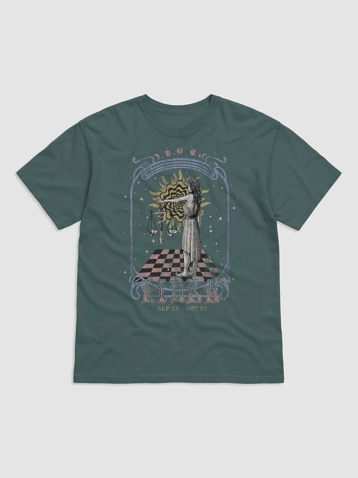Libra Zodiac Sign Tee | Art Nouveau-Style Grunge Streetwear T-Shirt for September 23 to October 22 Birth Months product image (2)