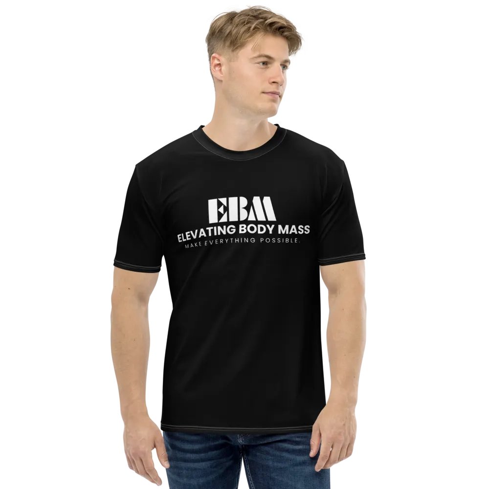 EBM Black Crew Neck T-Shirt (White Logo) product image (1)