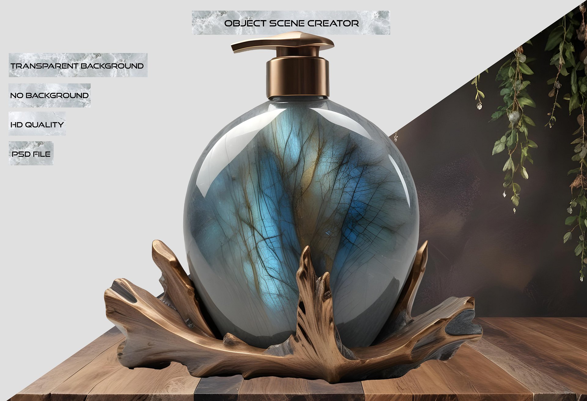 Celestial Grace – Art Deco Round Soap Dispenser PNG product image (2)