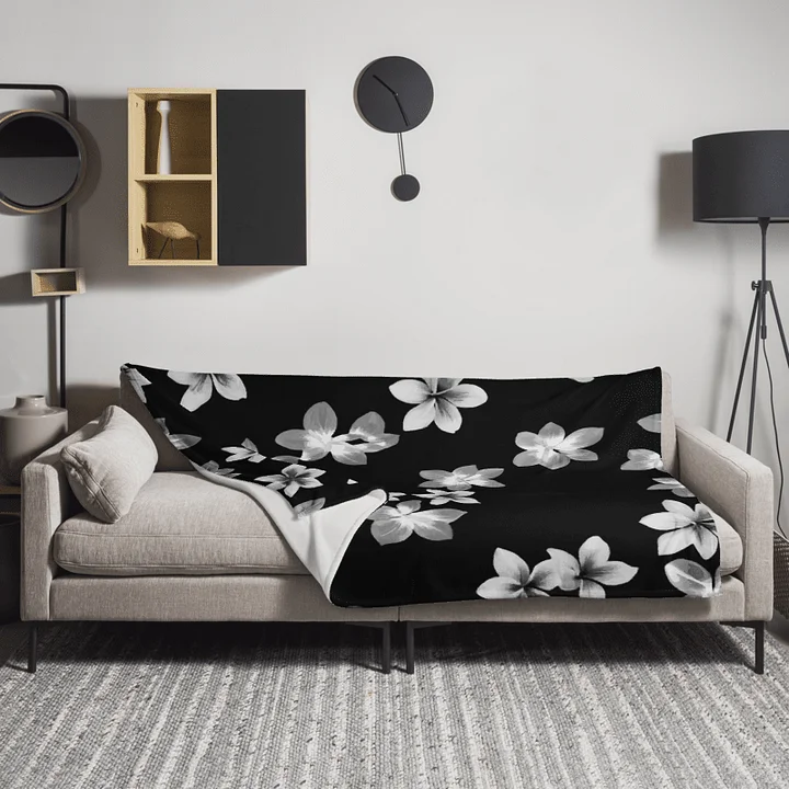 Volcanic Ash Caribbean Flower Print | Hypoallergenic Throw Blanket product image (1)