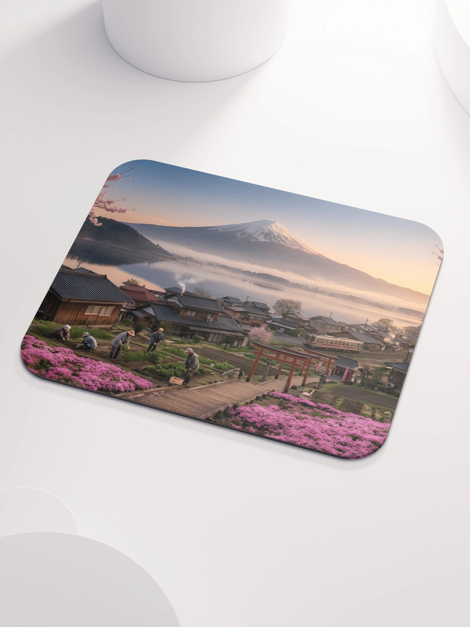 Mount Fuji Village Pink Moss Classic Mouse Pad product image (3)
