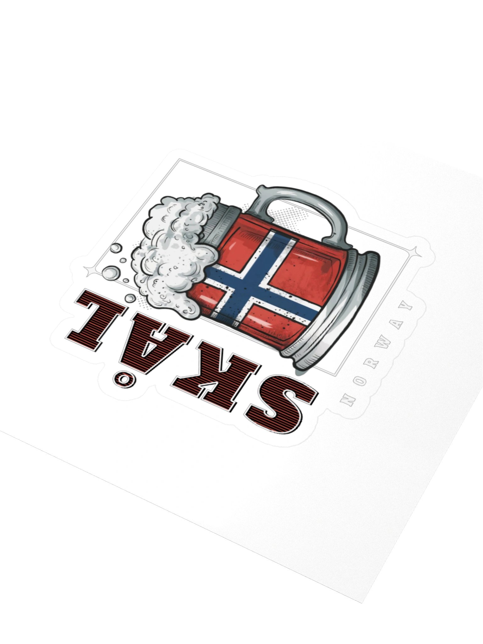 Norway Beer Mug Heritage Kiss Cut Sticker product image (8)