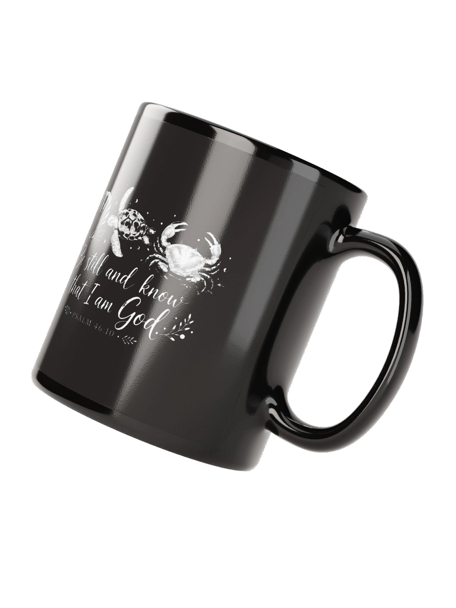 Be Still and Know That I Am God Christian Coffee Mug | Psalm 46:10 Coastal Seashell Turtle & Crab Faith Mug | Kingdom Life Co. product image (5)