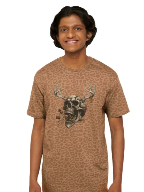 Skull Deer Antlers Tee — Hunting Skull Graphic Men’s T-Shirt product image (2)