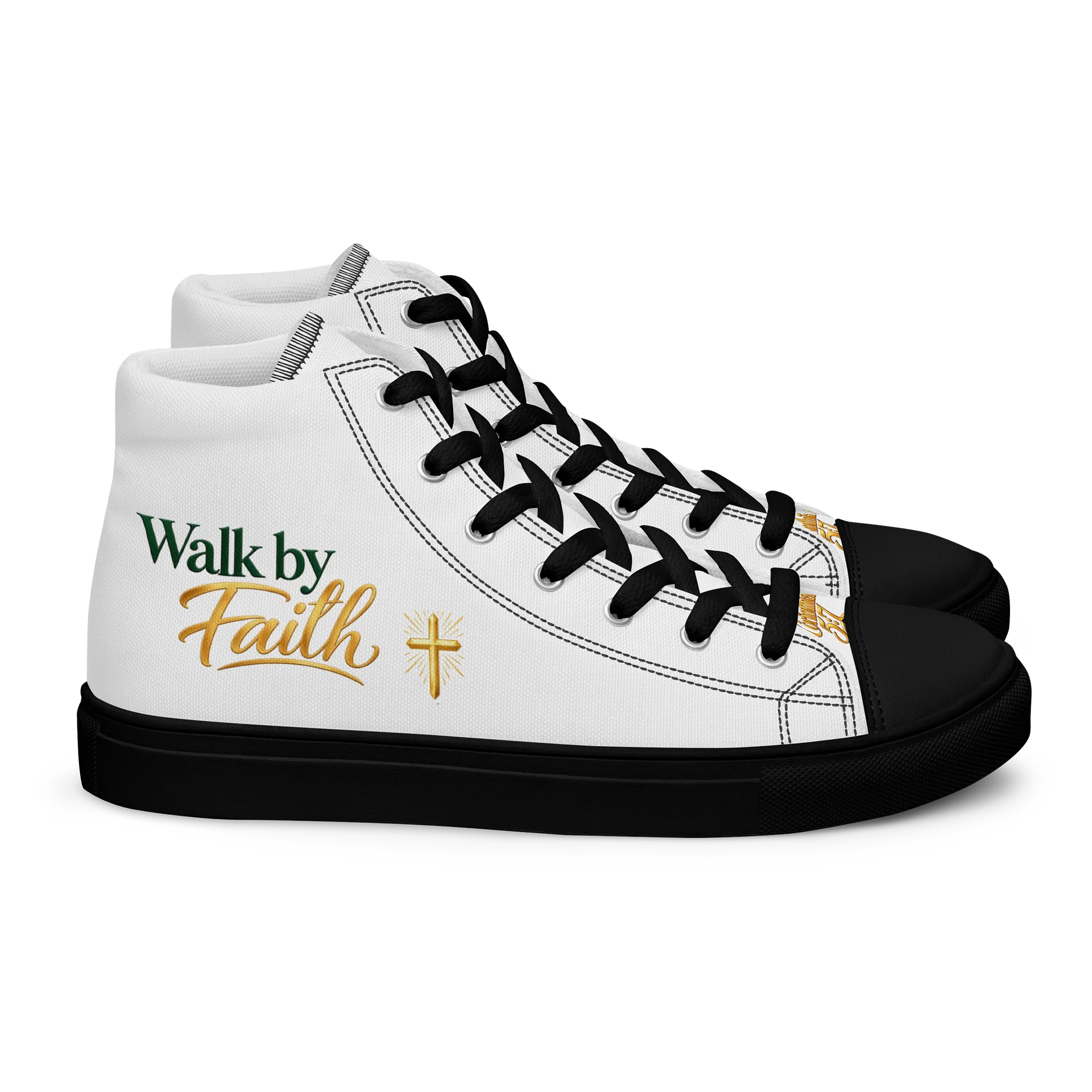 Walk by Faith Women’s High-Top Sneakers – 2 Corinthians 5:7 product image (2)