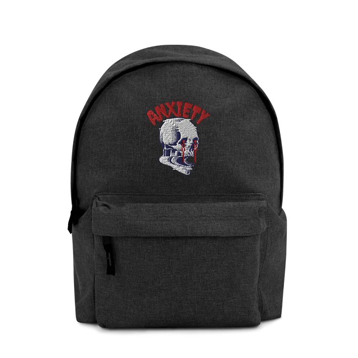 Anxiety embroidered backpack product image (1)