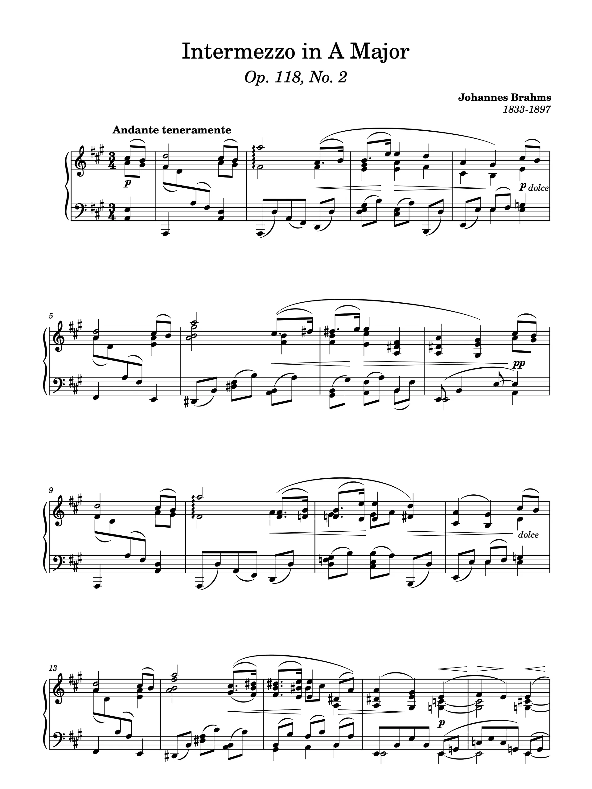 Intermezzo in A Major, Op. 118, No. 2 product image (1)