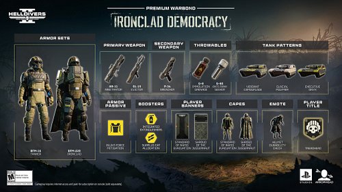 ⚠️ NEW WARBOND ALERT ⚠️

Let shockwaves of Freedom roll across the battlefield with Ironclad Democracy!

Helldivers, the quic...
