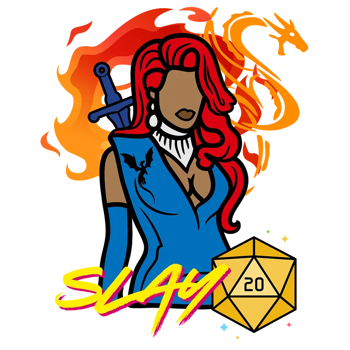 Slay Queen d20 Sticker (3" x 3") product image (2)
