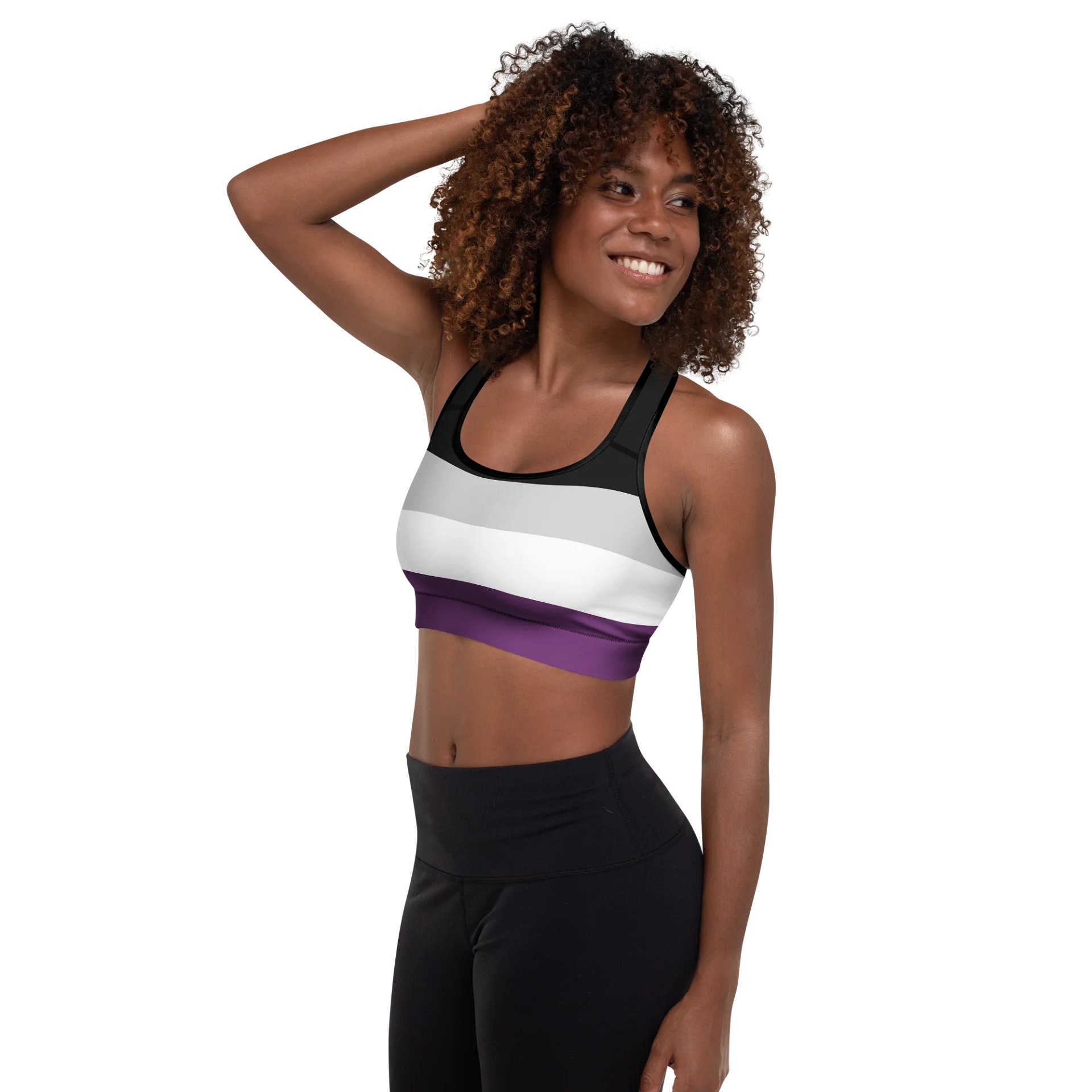 Asexual Pride Flag Padded Sports Bra product image (5)