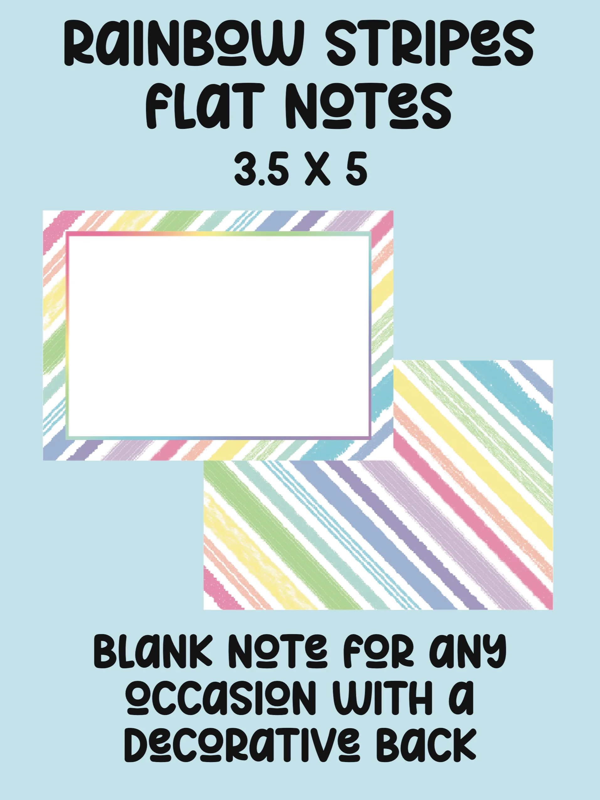 rainbow stripe flat notes product image (1)