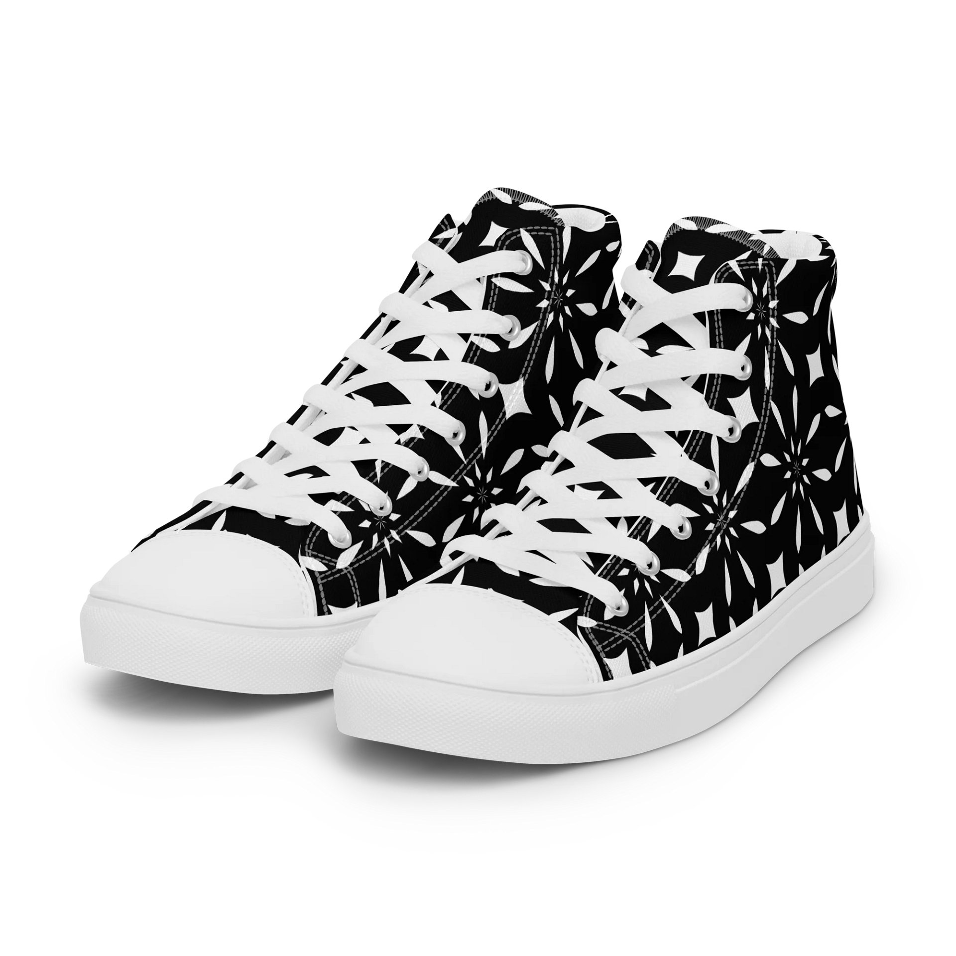 Black And White Symmetry Chic High Tops product image (8)