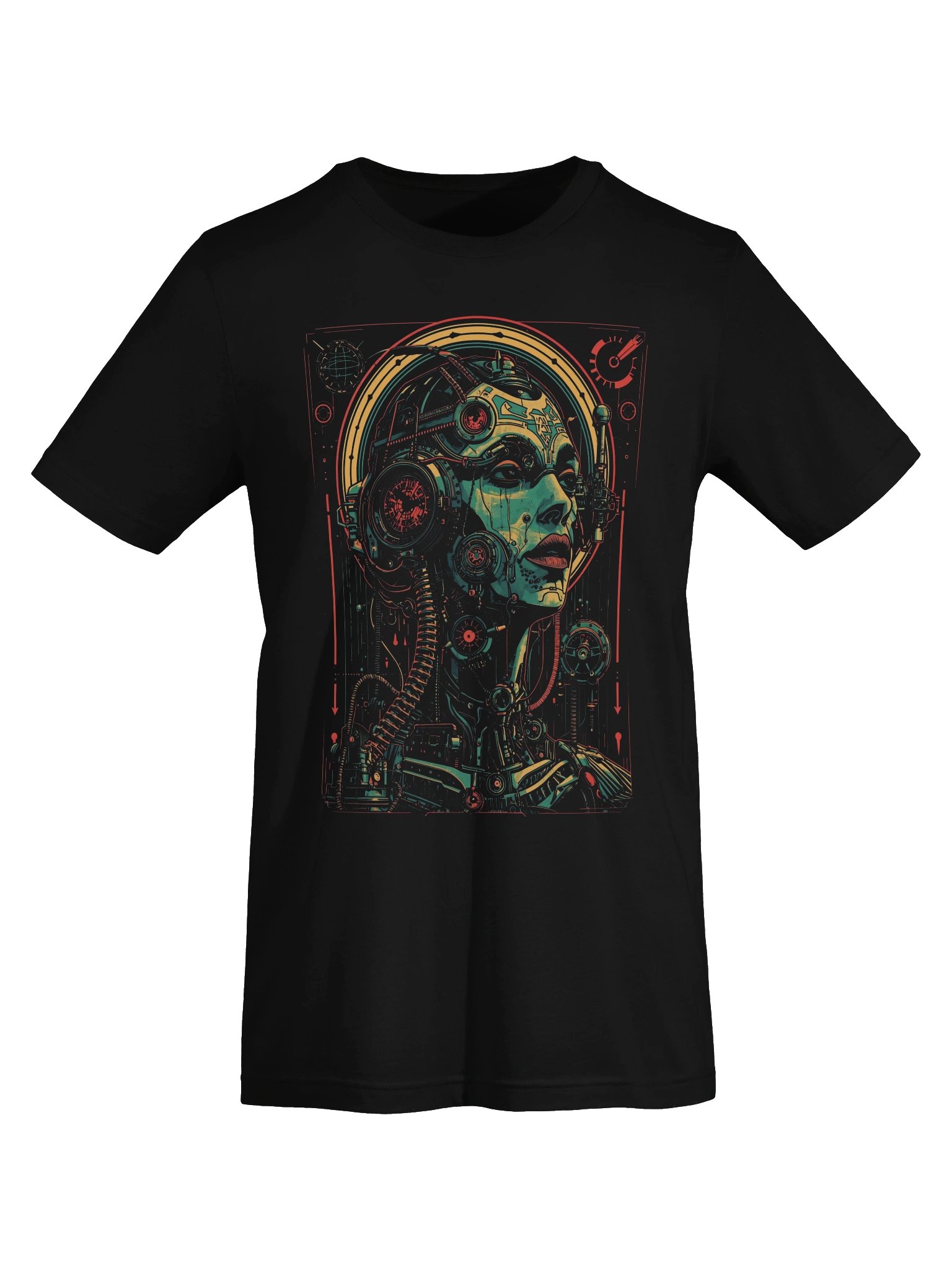 Neon Cybernetic Portrait Lightweight T-shirt product image (4)