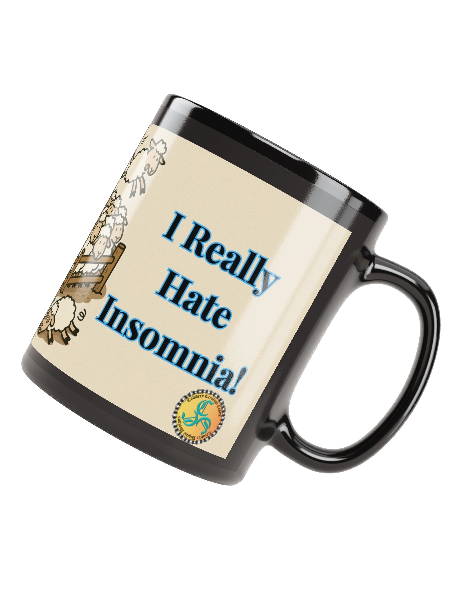 I Really Hate Insomnia (Both) Glossy Black Mug product image (7)