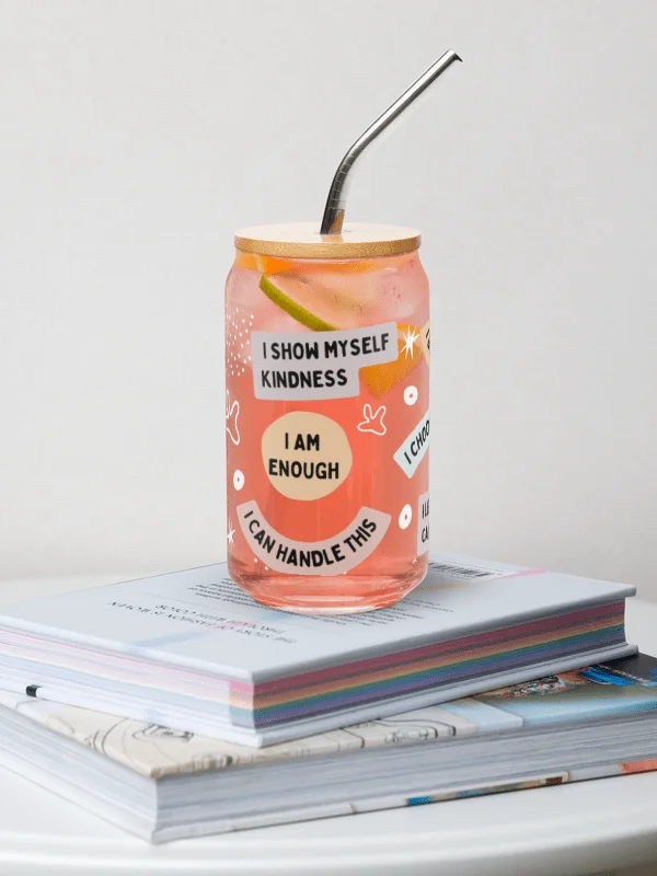 Mindful Affirmations Can-Shaped Glass – 16oz product image (5)