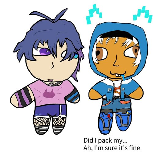 First art commission done for @ryzi3_ 💓❤️

Featuring their oc and Venture 8bit Skin!!

I placed freebie cutie in there for th...