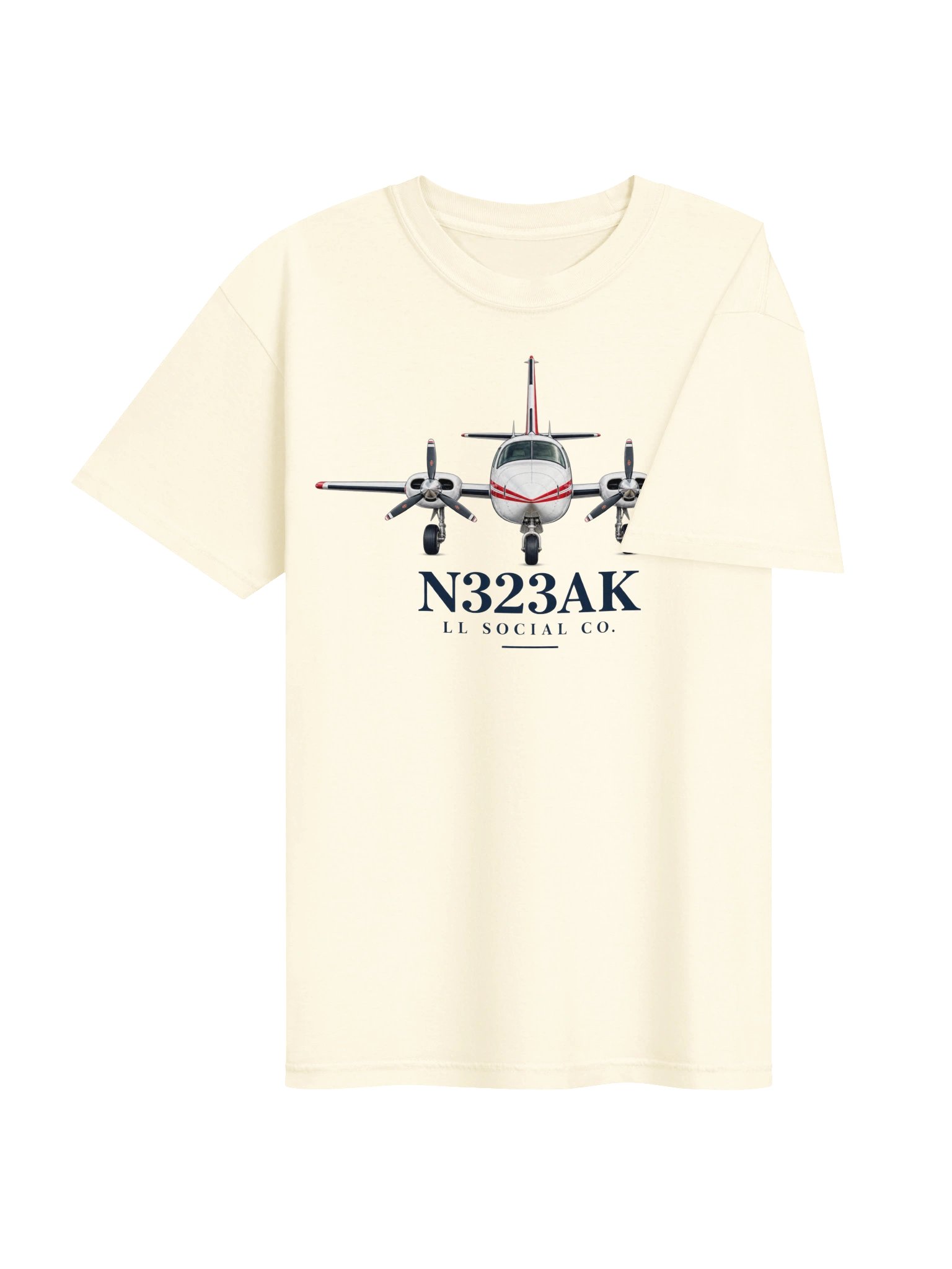 LL Social Co. N323AK Aerostar Tee — Ivory product image (37)