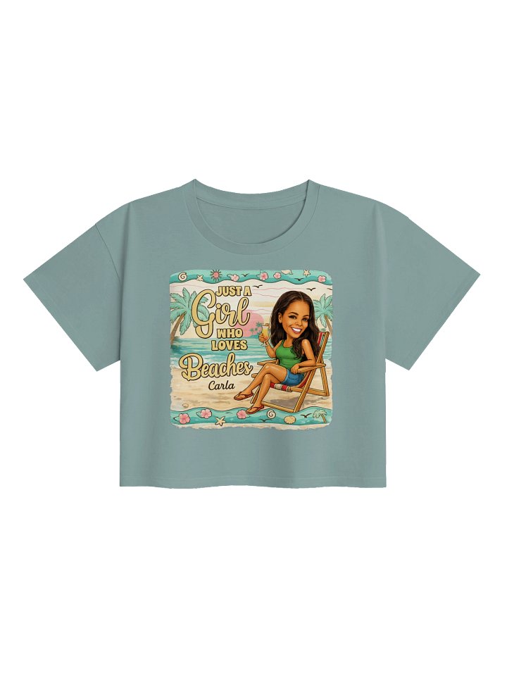 Just a Girl Who Loves Beaches Crop Top product image (4)