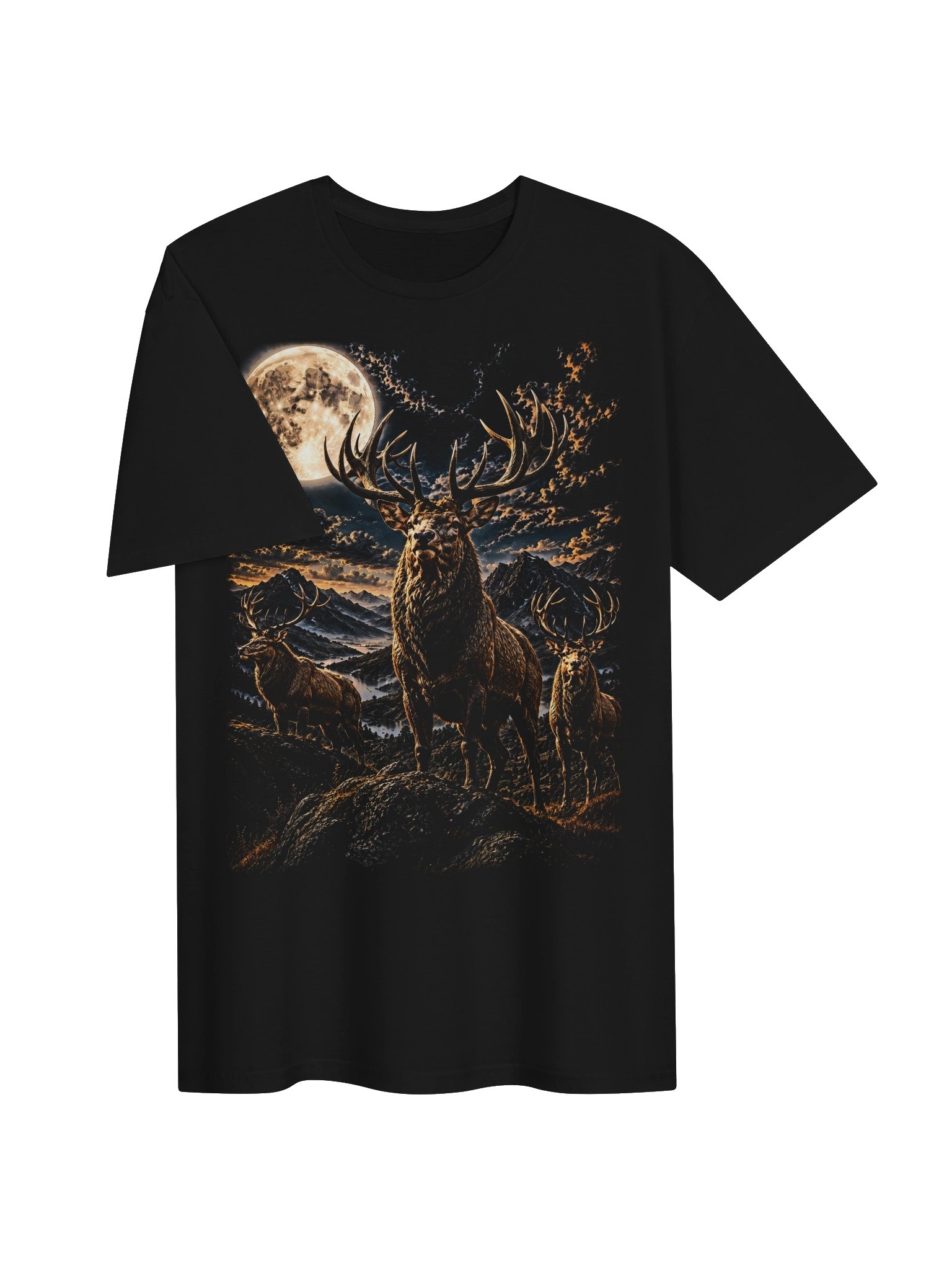 Stag Howling Moon Tshirt | Wildlife Legendary Shirt product image (2)