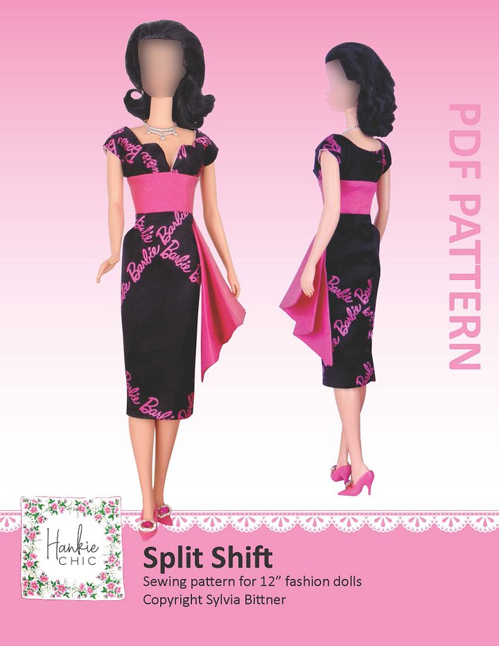 Split Shift sewing pattern for 12" fashion dolls product image (1)