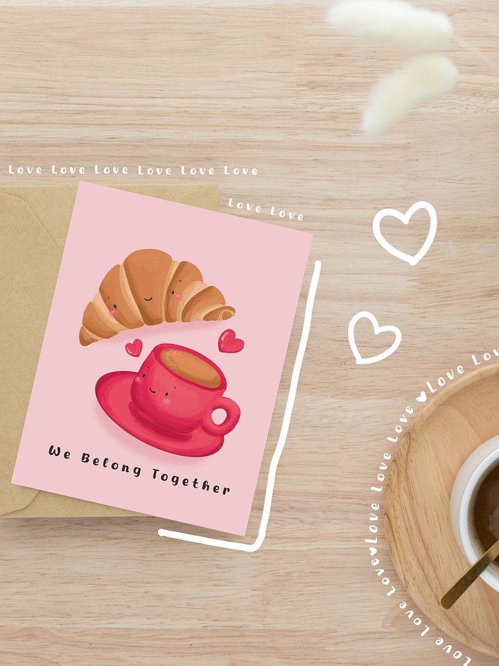 We Belong Together Coffee and Croissant Greeting Card product image (2)