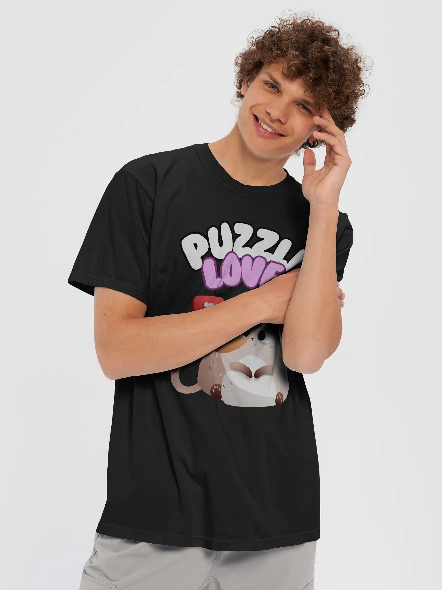 BBB YouTube Puzzle Love Chubby Cat T-Shirt product image (5)