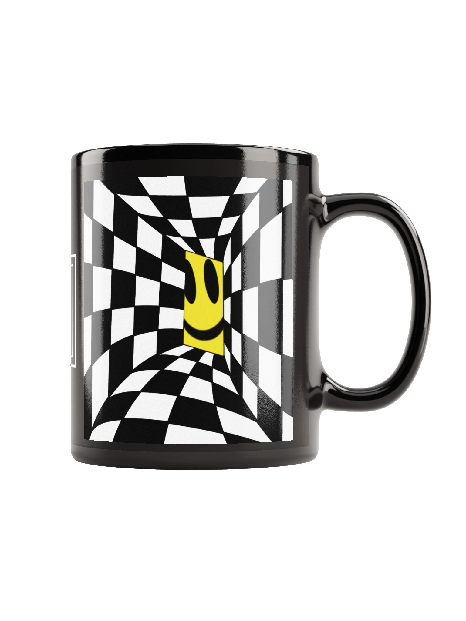 Smiley Checkered Black Mug product image (1)