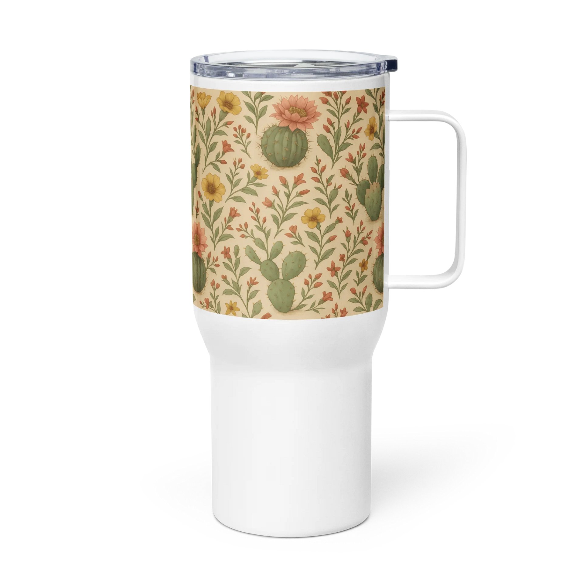 Cactus and Succulent Travel Mug with Handle – 25oz or 40oz Stainless Steel Tumbler with Lid product image (3)