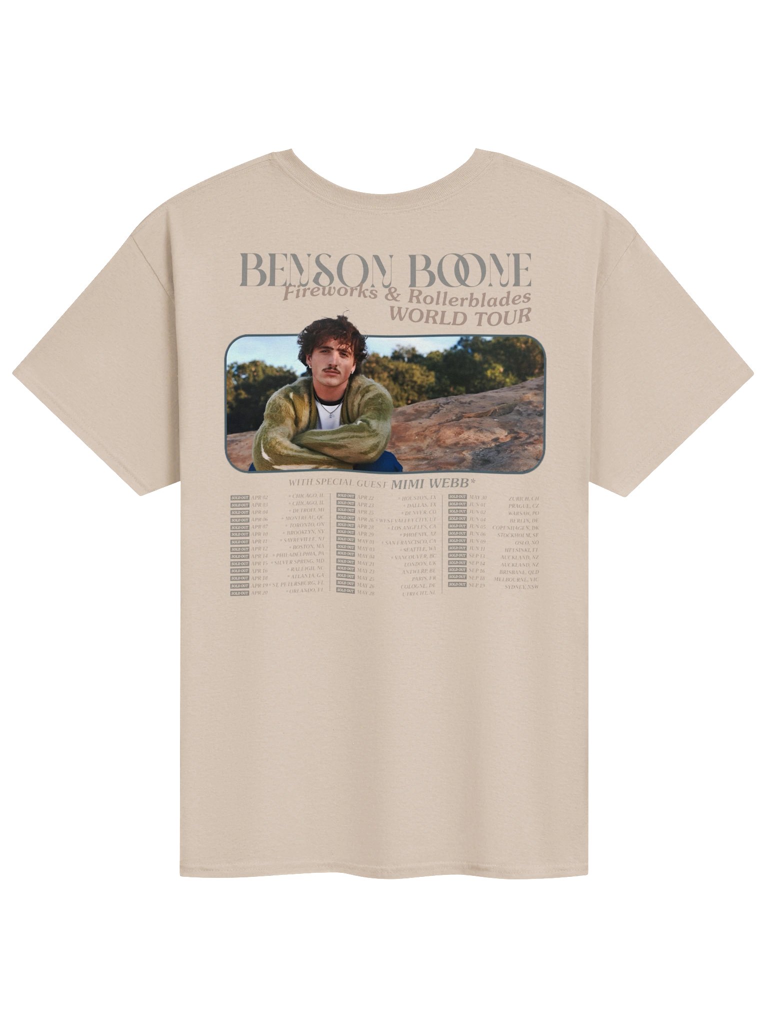 Benson Boone Fireworks and Rollerblades World Tour T-Shirt product image (16)