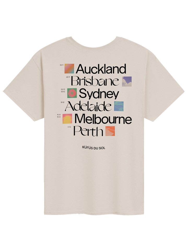 RÜFÜS DU SOL ANZ Cities Tour Ecru T-Shirt product image (2)