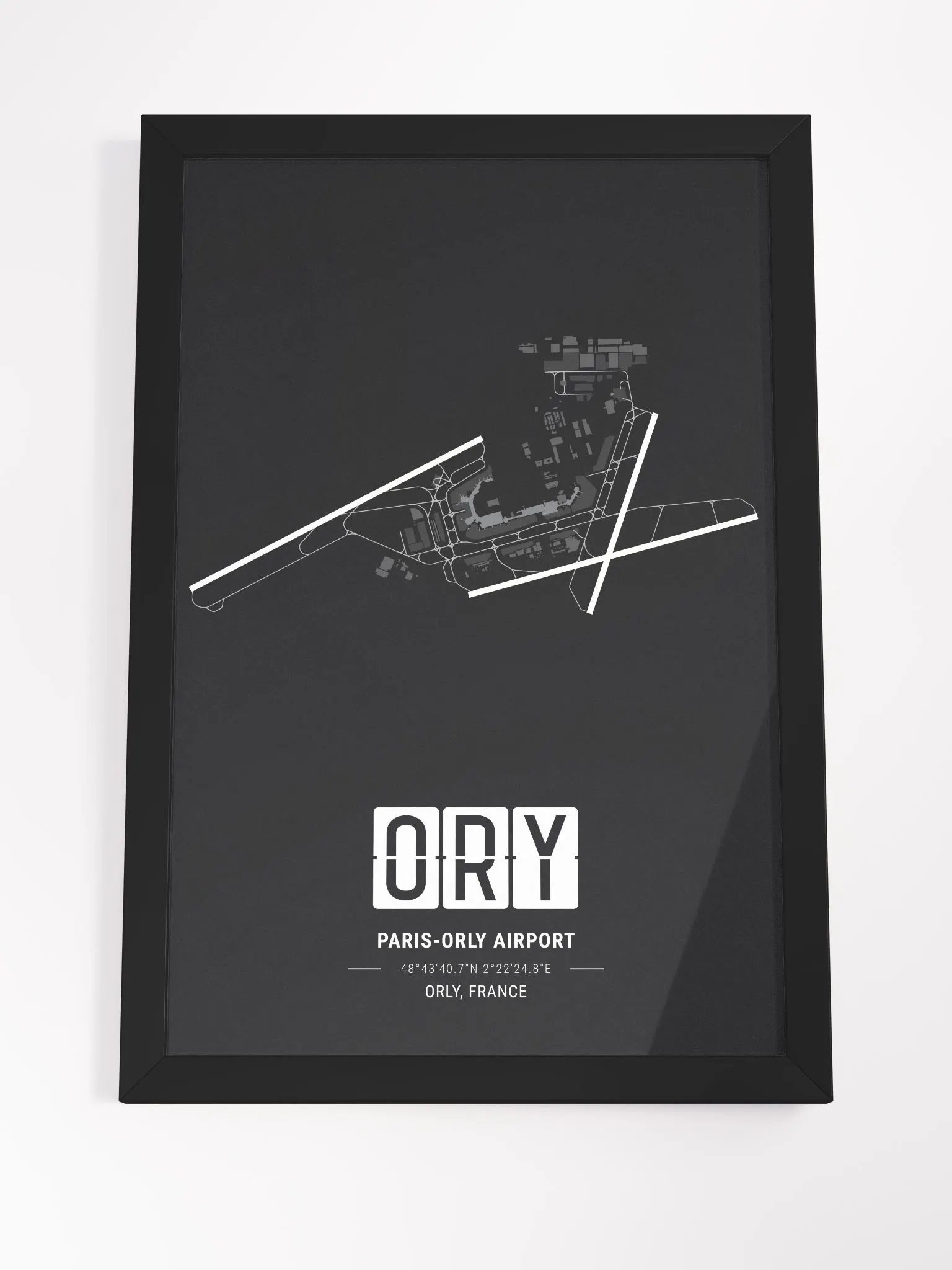 Framed Airport ORY Premium Map On Matt Paper product image (4)