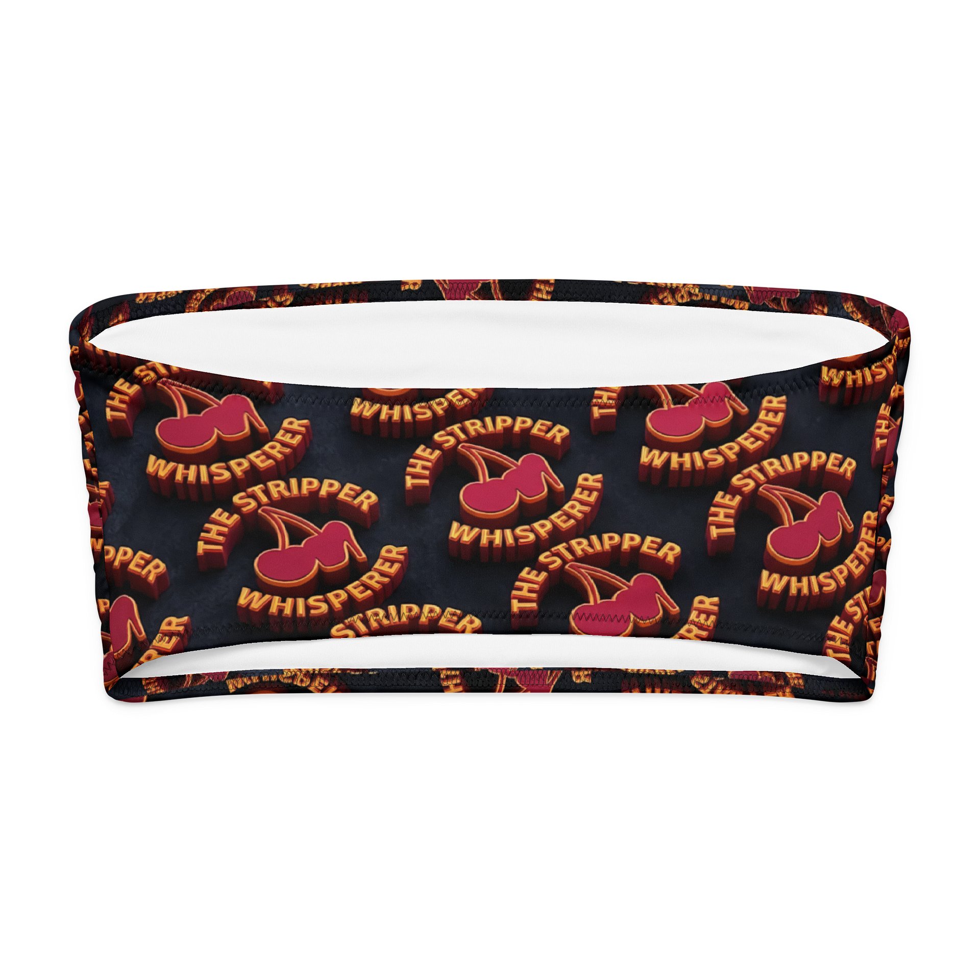 neon cherry all over print recycled bandeau bikini product image (2)
