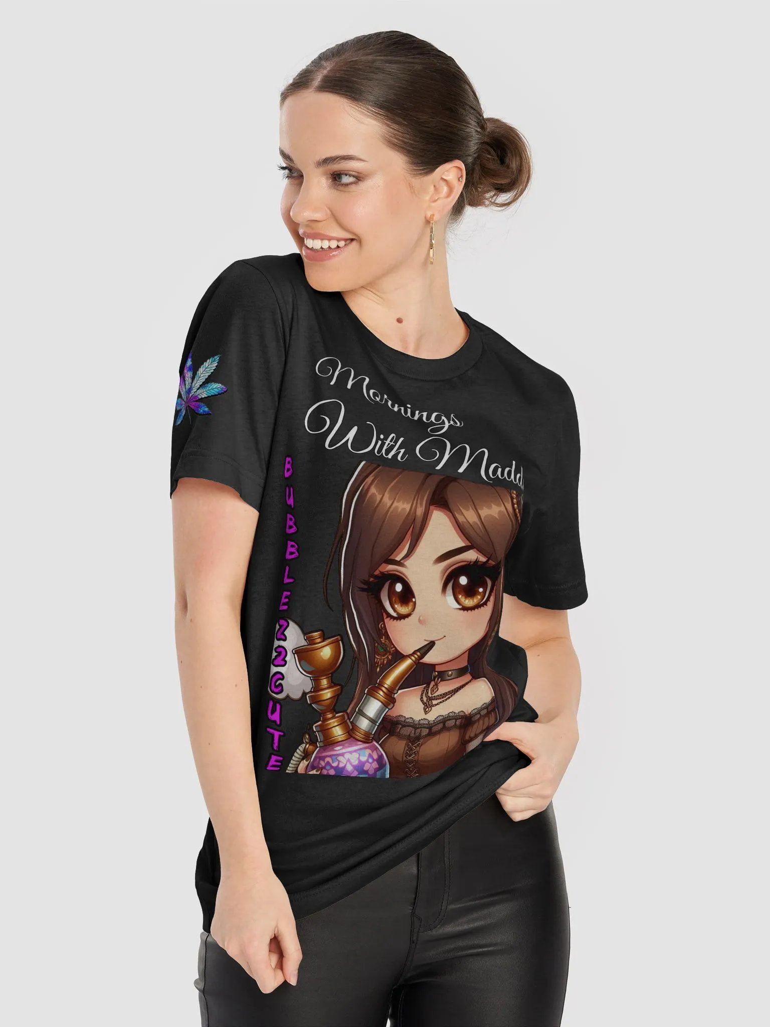 Sparkling Cannabis Leaf Graphic Tee ( US, EU, CA ,AU) product image (8)