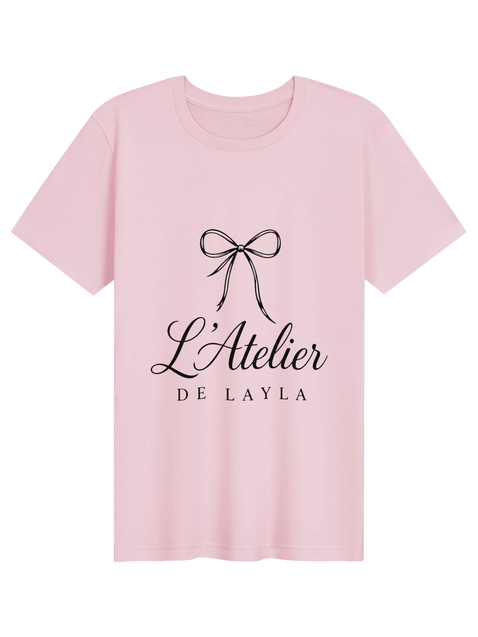L’Atelier de Layla Bow T-Shirt, Black Lettering product image (29)