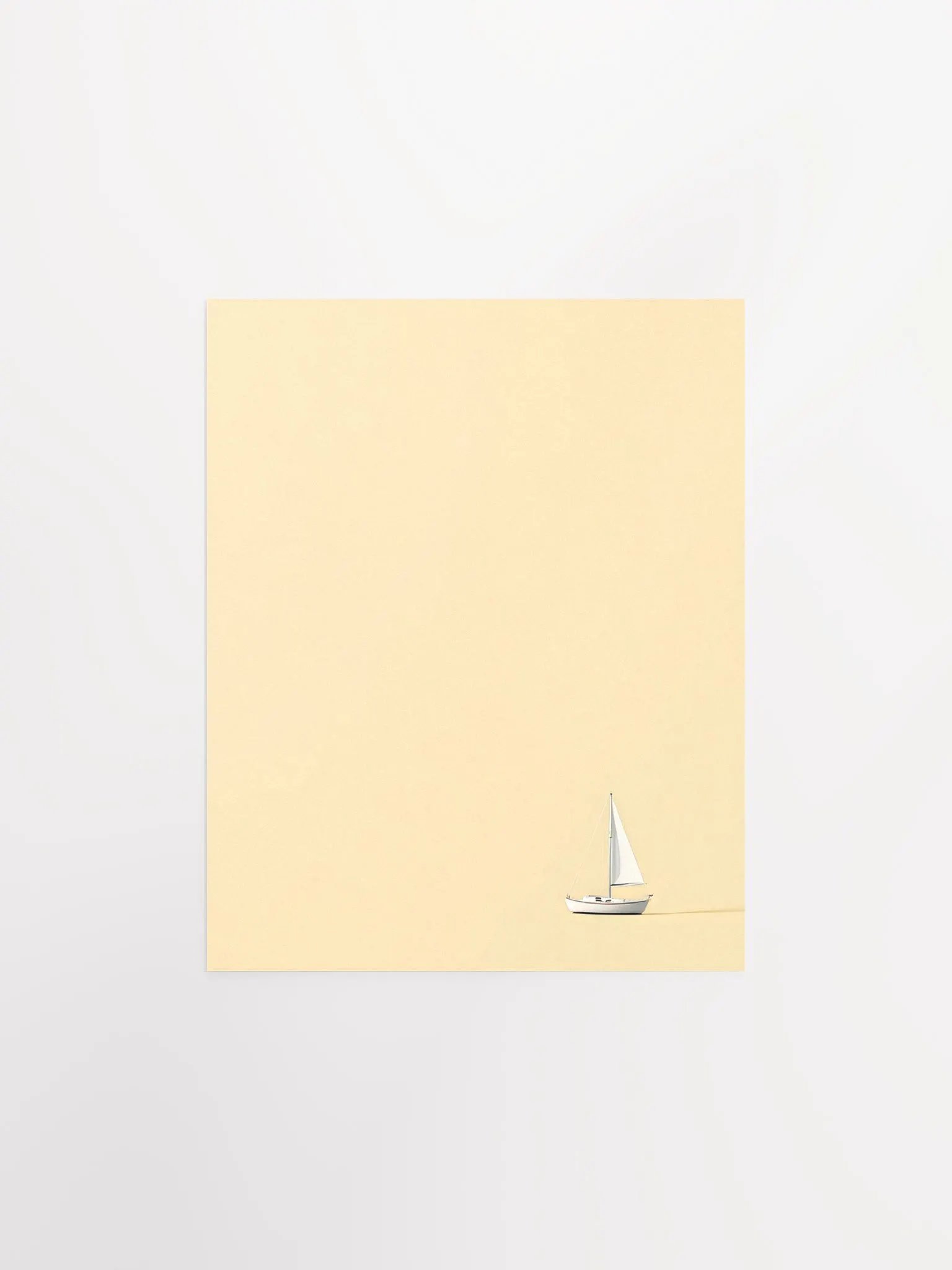 Tiny Sailboat on a Light Yellow Sea product image (2)