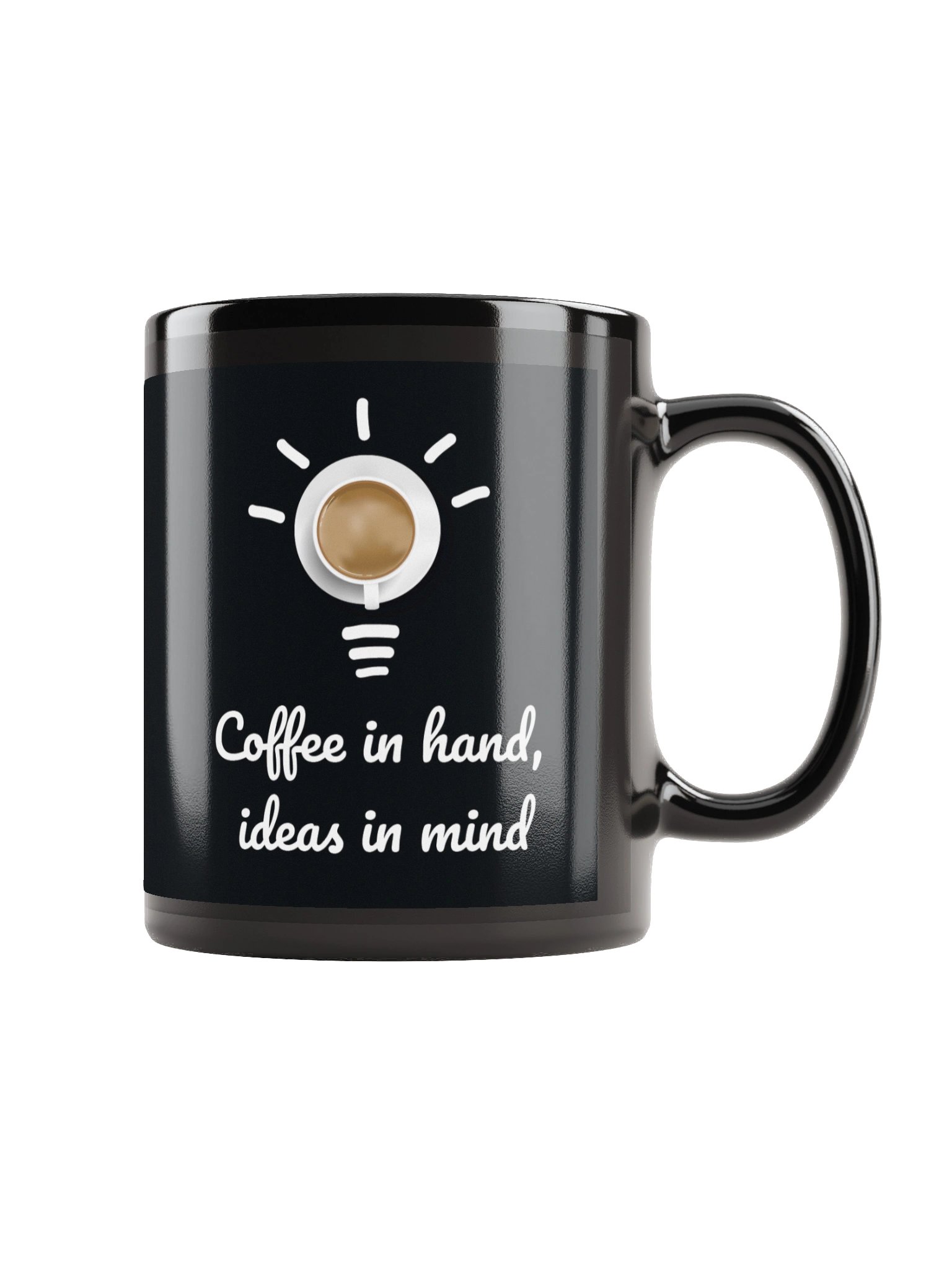 “Coffee in hand, ideas in mind” Mug – Funny Coffee Cup for Creative Minds, Engineers, and Programmers product image (1)