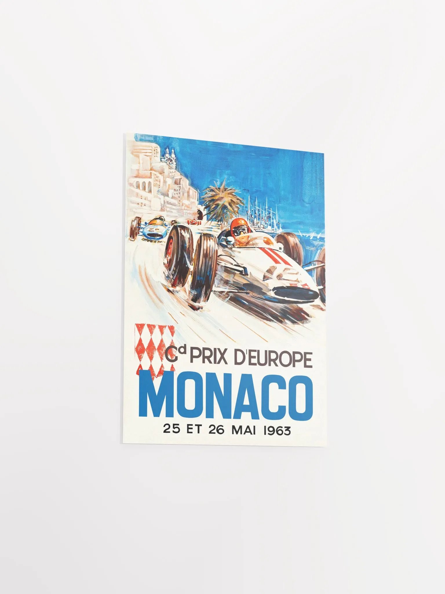 Monaco Vintage F1 Grand Prix, 1963 poster — Vintage Formula 1 poster, Monaco Grand Prix poster, retro travel poster product image (8)