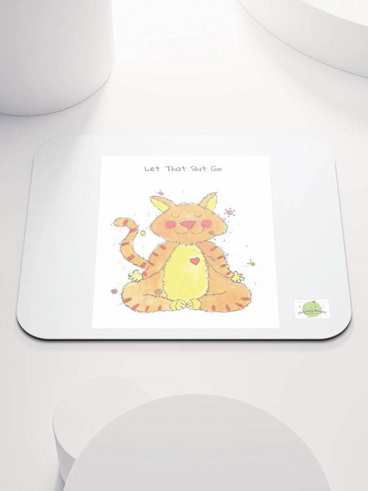 Ging Ging Meditating Cat Mouse Pad product image (1)