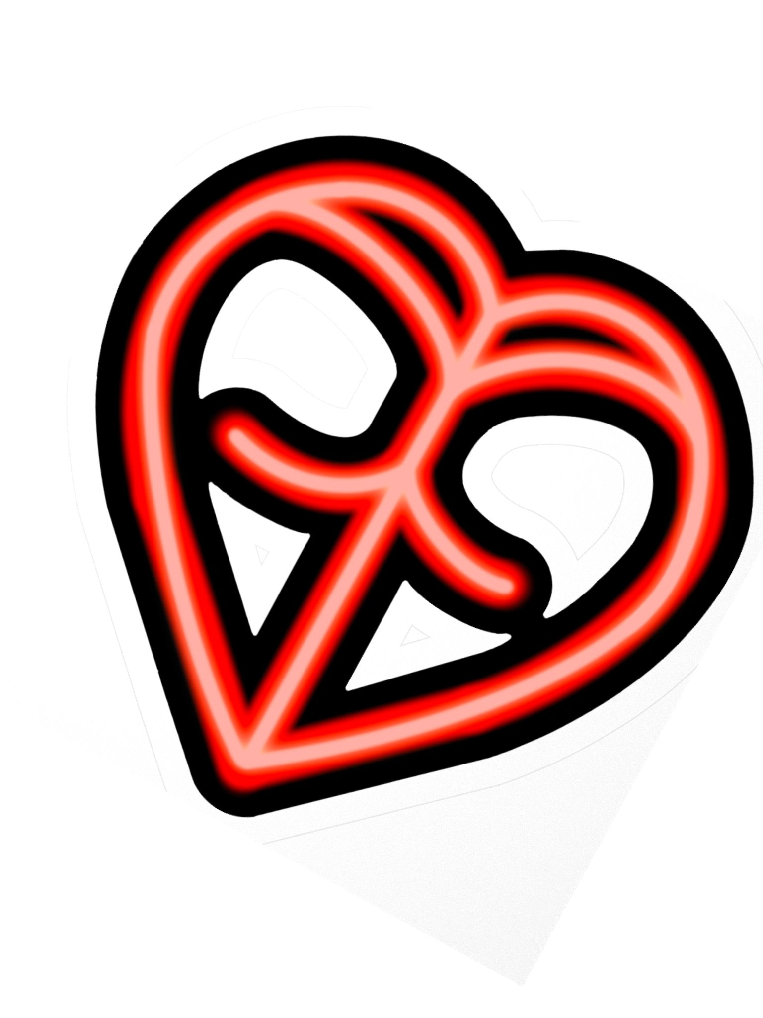 Neon Heart Kiss Cut Stickers product image (4)
