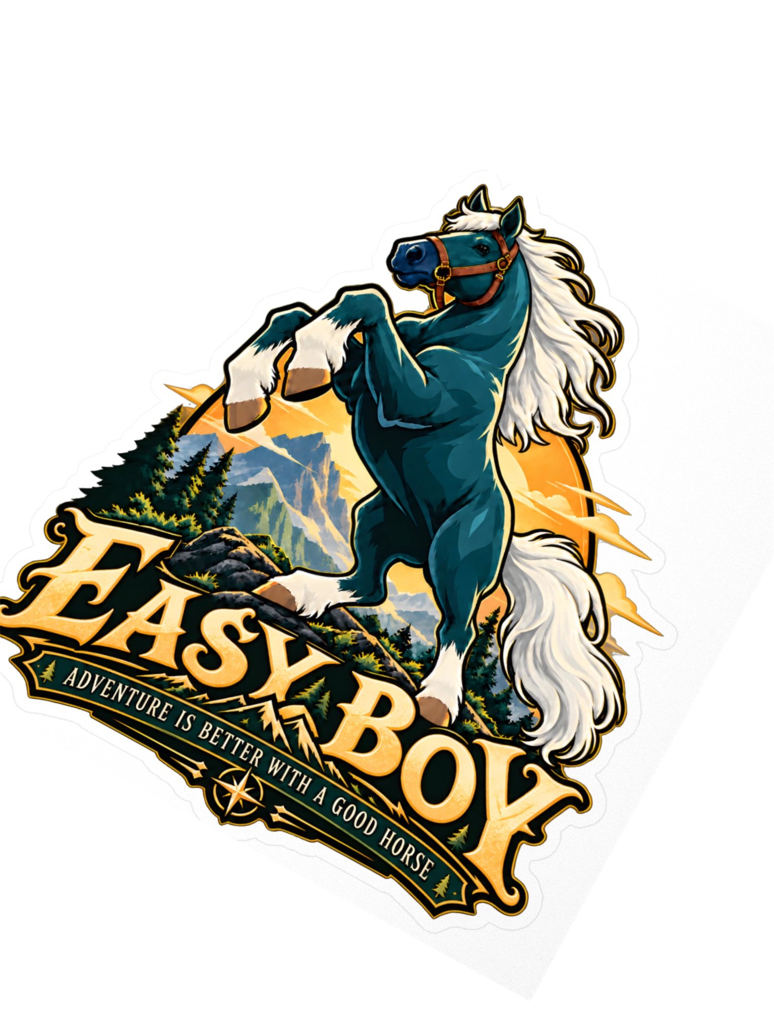 Easy Boy Adventure Kiss-Cut Sticker – 4" × 4" product image (2)