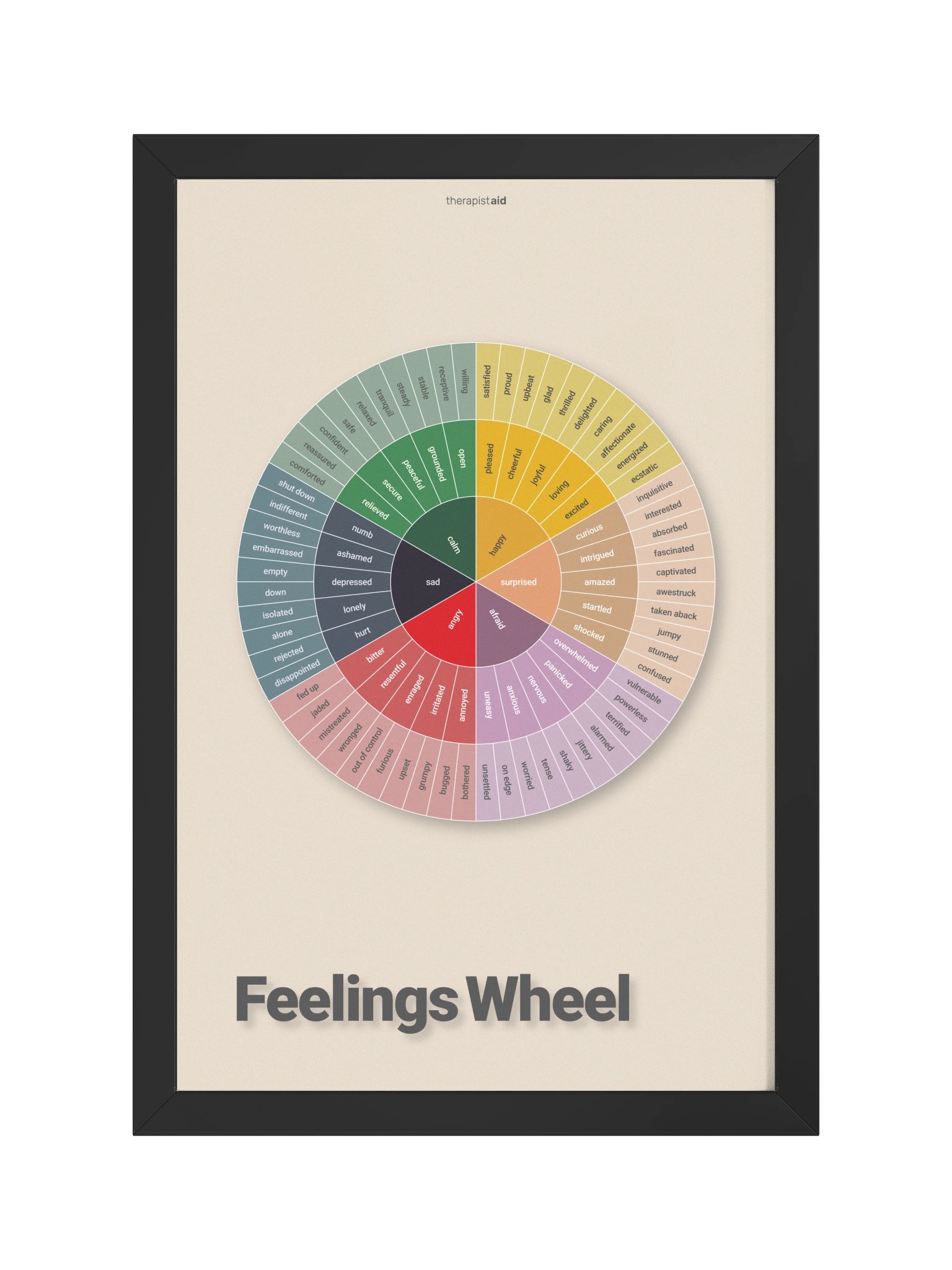 Feelings Wheel framed artwork (earth tones) product image (1)