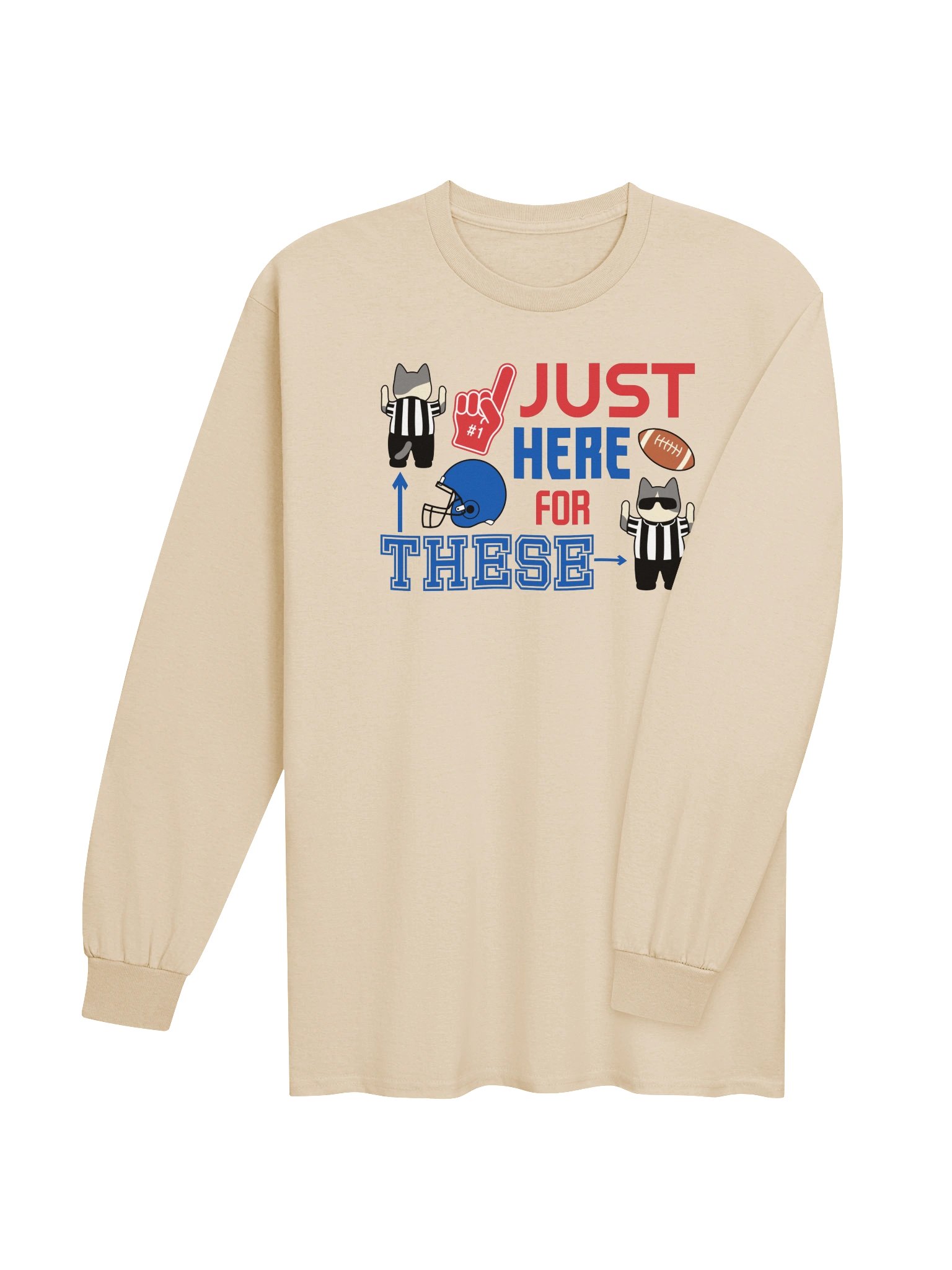 American Football Cat (JUST HERE FOR THESE - touchdown signals) - Unisex Adult Long Sleeve T-shirt product image (3)